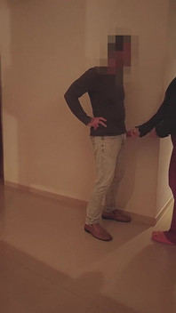 Hotwife Fucked at Building Party - Cum in Mouth