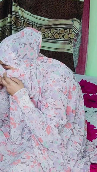 Indian Muslim Girl in Burkha Enjoys Romantic Rainy Night