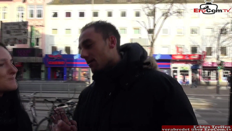 EroCom: Street flirting with a tattooed German slut ends with sex