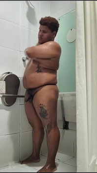Black Bear Taking a Bath and Cumming in a Hospital Bathroom