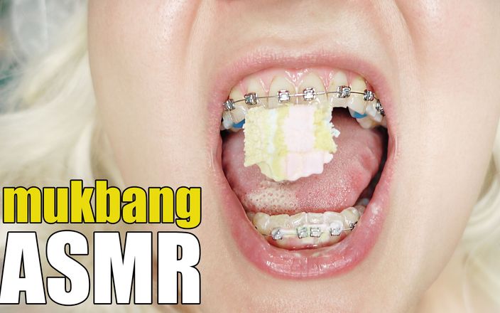 Arya Grander: ASMR în videoclip mukbang cu aparat dentar