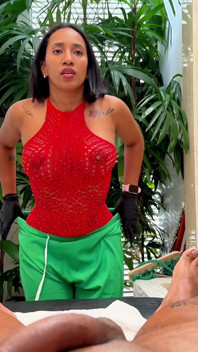 Four Hands Massage with Happy Ending and a Sexy Shemale!