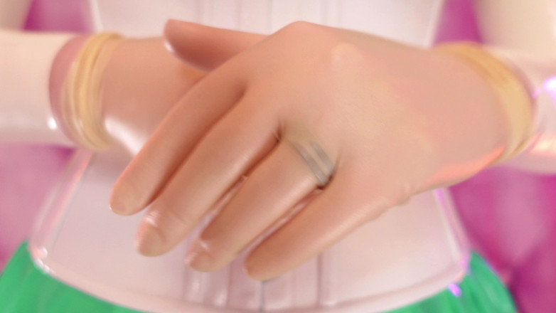 Arya Grander: Lattice sounding VIDEO ASMR: 3 strati di guanti medici attillati bianchi......