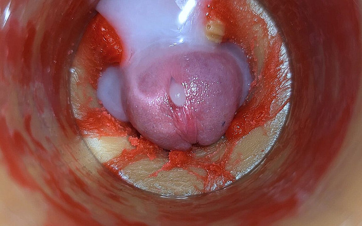 Creme sperm: Kamera di dalam pepek mendalam menangkap pancutan mani yang sangat...