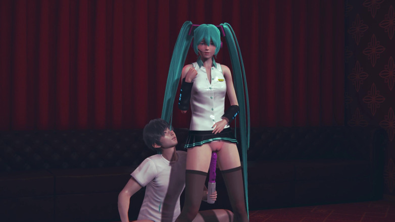 Waifu club 3D: Miku трахнули вибратором, пока не кончила
