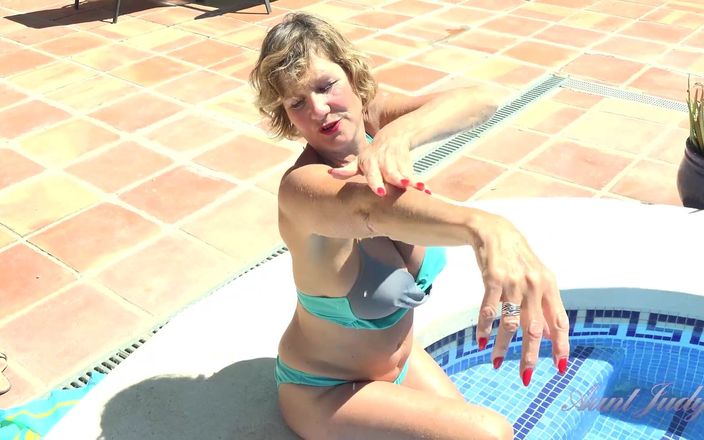 Aunt Judy&#039;s: A Day at the Pool with Busty Mature Bombshell Mrs....