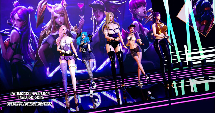 3D-Hentai Games: Gfriend - Glass bead Ahri, Akali, Seraphine, Kaisa, Gwen hot Kpop...