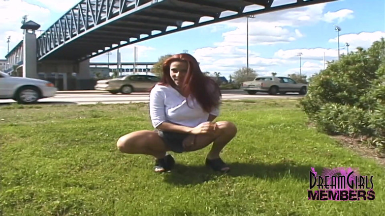 Dream Girls: Big tit Latina gets naked in outdoor with people watching