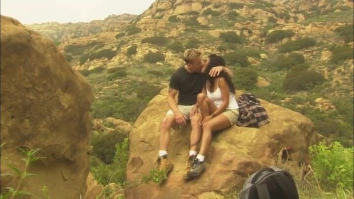 Tight little babes: Hot ebony teen having outdoor sex with a white guy