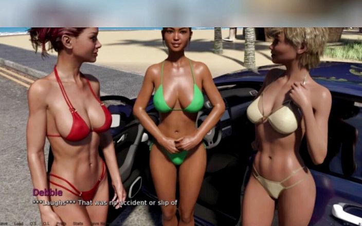 3DXXXTEEN2 Cartoon: Three hot girls in one car. 3D porn cartoon sex