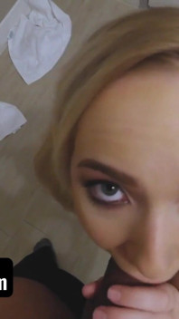 Stepsis Loves Me - Cock craving blonde teen creeps on her stepbro in shower to see his big dick