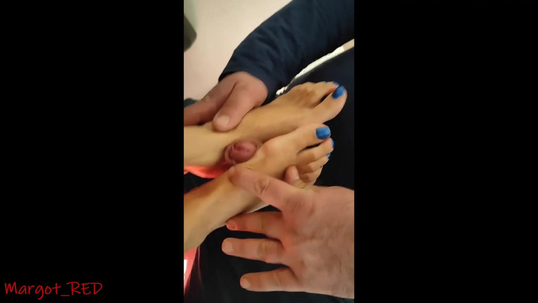Margot Red: Footjob do Big Cock, wytrysk na moje stopy. Moje słodkie...