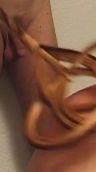 Une MILF blonde masquée se fait fouetter avant de servir une bite