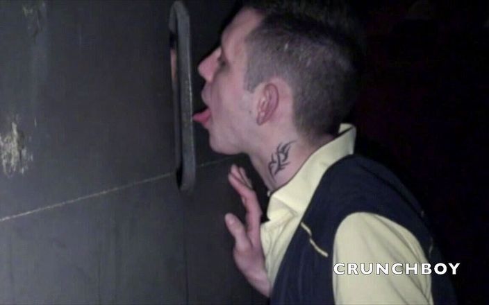 Crunch Boy: This postboy loves sucking cock in glory holes