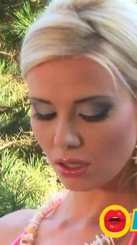 Attractive blonde with big tits masturbating