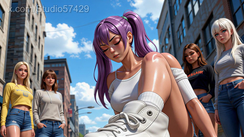 Studio 57429: Giantess Crush in Sneakers, Converse, Foot Domination Femdom