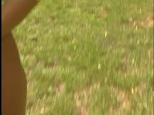 Lucky Cooch: Redhead babe is chasing her boyfriend outdoors
