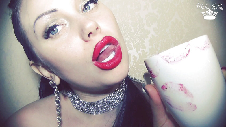 Goddess Misha Goldy: Valentines červené značky na skle