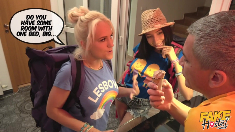 Fake Hostel: Fake Hostel - Naughty Lesbians Lola Bulgari and Rossella Visconti Flash...
