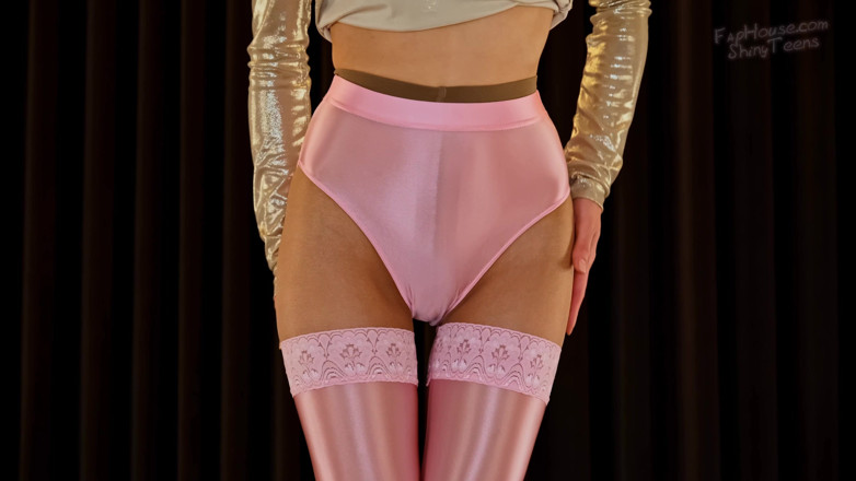 Shiny teens: 929 Shiny Rose Spandex Stockings Ant Panties