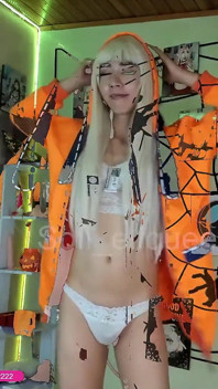 Halloween Ep2 Runa Cosplay Smoking and Dancing for You