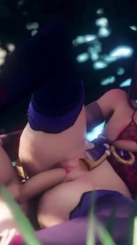 Aether Fucks Raiden Shogun in the Forest Leg up Genshin Impact Sex Spread Legs Japanese 60 Fps