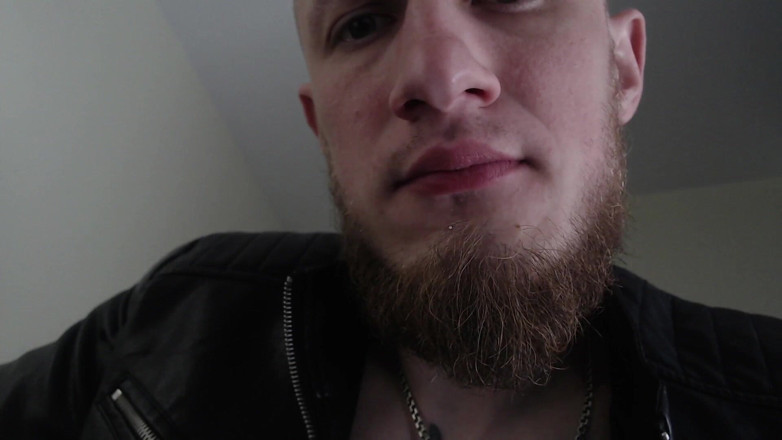 Hunky time: Master in the Leather Jacket Is Drooling