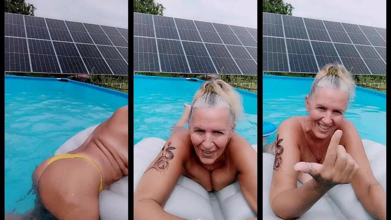 Lukerya: Dona de casa gostosa Lukerya na piscina