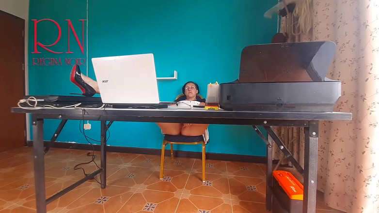 Regina Noir: SeXretary - Camera in the office. No panties secretary. Nude secretary