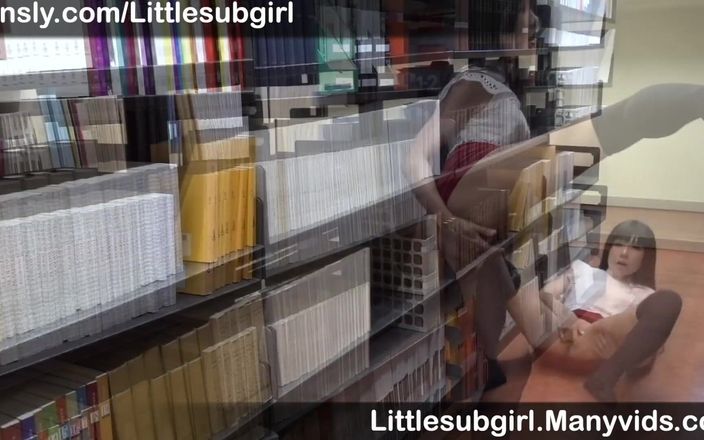 Little sub girl: Sexy Asian Fucking Her Pussy in Public Library!