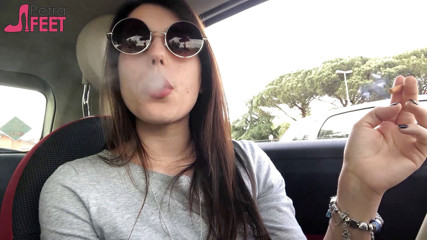 Smokin Fetish: Petra smoking in car