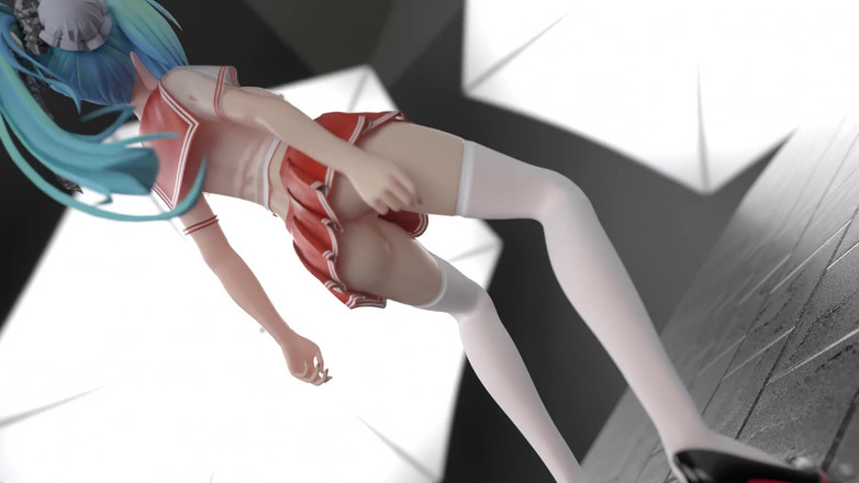 MikuMotion: [mmd] 初音chocolate Cream 情趣jk超短裙白丝红底高跟