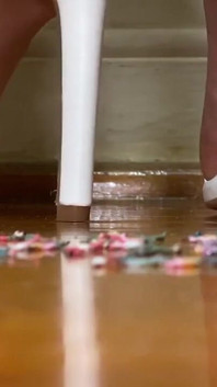 Giantess Pink Foxx in White Heels
