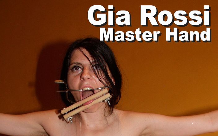 Picticon bondage and fetish: Gia Rossi &amp;amp; Master Hand BDSM gagged clamped pee whipped