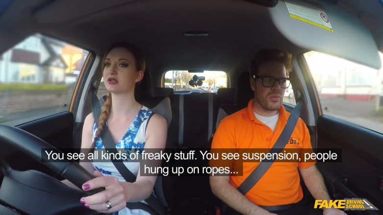 Fake Driving School: Фальшива автошкола - гарячі руді брудні секрети: мінети на відкритому повітрі та поклоніння великим цицькам