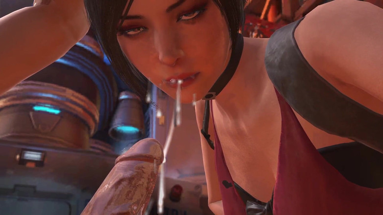 Wraith ward: Ada Wong Deephroat 오럴 클로즈업 : 레지던트 이블 패러디