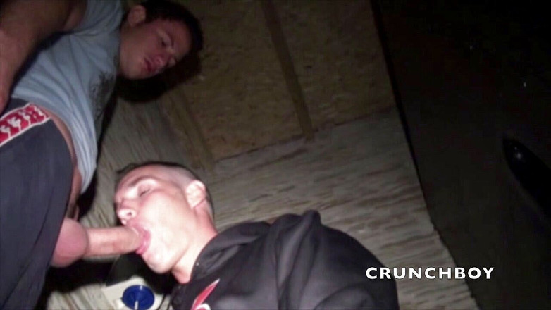 Crunch Boy: Mathieu suck big cock of of Digeo in glory holes