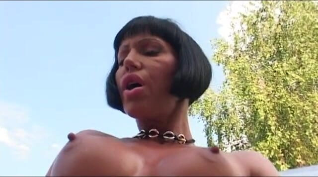 Xtime Network: Outdoor sex on a car with hot brunette bomb MILF...