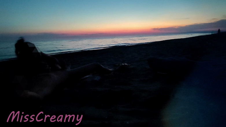 Miss Creamy: Dick Flash French Teacher MILF Risky Beach Blowjob Maspalomas Nude...