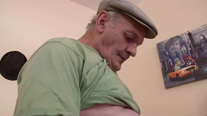 Nude in France: Horny bitch sucks old perverts cock