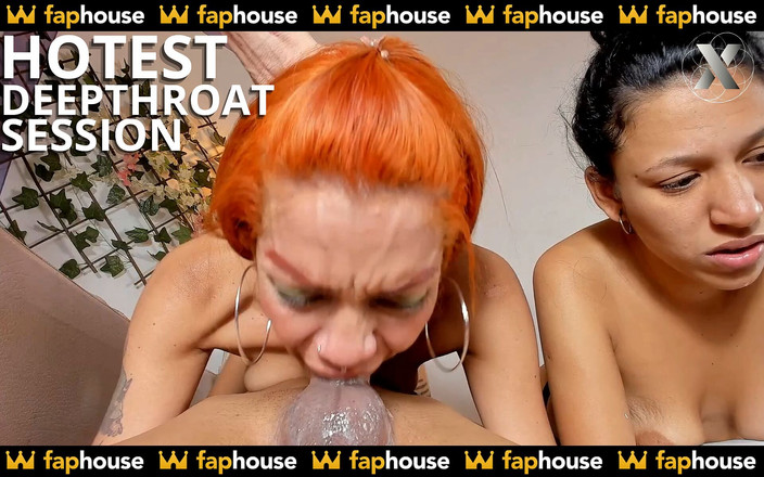 X Live Community: 一个饥渴的橙色头发女孩和她最好的朋友最热辣的深喉口交