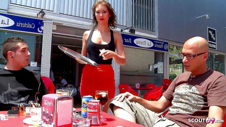 Full porn collection: Guys pick up skinny teen waitress Cristal and banged at...