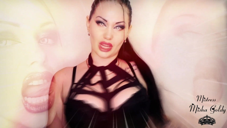 Goddess Misha Goldy: My lips will penetrate right inside your mind and will...