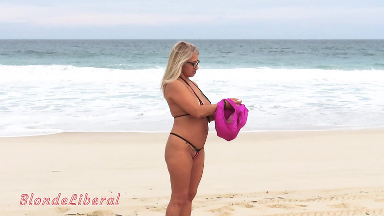BlondeLiberal: With Micro Bikini on Rio Beach