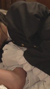 133cm Maid Uniform Cosplayer Massive on the a-cup Body That Is Still Growing