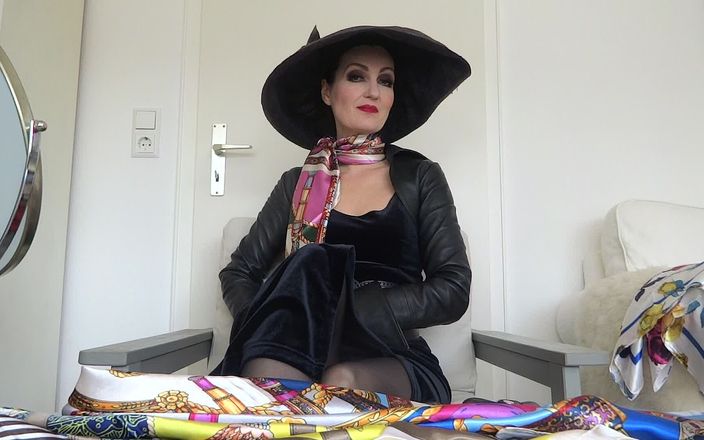 Lady Victoria Valente: New satin scarves worn as a neckerchief with a large...