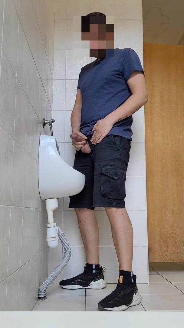 Wanker forever: Risky Wank in Public Urinal at Work. Man's Room