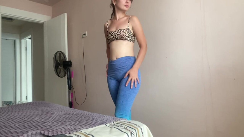 SexyMissMe: Cute Girl with a Small Tits Plays with Hairy Pussy...