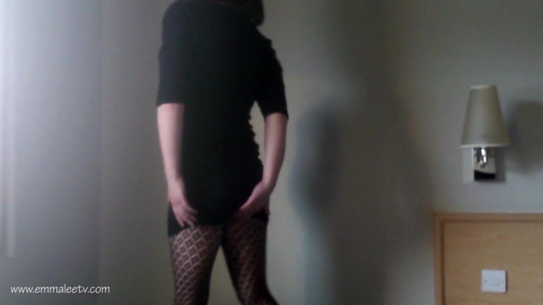 EmmaLeeTV - Nylon Fetish Tranny: Tranny Emma Lee patterned pantyhose cock bulge