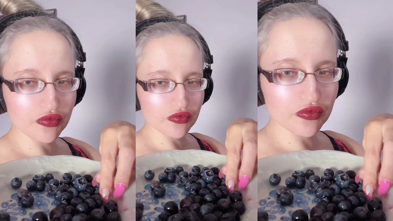 FinDom Goaldigger: Asmr Blueberry Makan - Asmr, Cermin mata, Gergasi